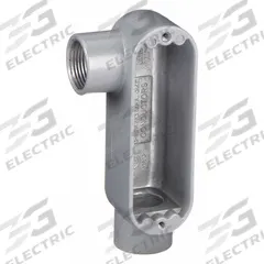 Conduit Outlet Body: Aluminum, 1 1/4 in Trade Size, LR Body, 32 cu in Body Capacity, Threaded Hub (MPN OLR-4). Key specifications — Finish: Powder Coated; Includes: Stainless Steel Screws; For Use With: IMC; Brand: HUBBELL KILLARK; Hub Style: Threaded; Mfr. Series: O.