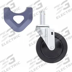 METRO Swivel Stem Caster: 5 in Caster Wheel Dia, Swivel, Rubber, 6 3/32 in Caster Mounting Ht, Steel (MPN 5MX). Key specifications — Caster Wheel/Configuration: Swivel; Caster Frame Material: Steel; Brand: METRO; Caster Wheel/Tread Material: Rubber; Caster Wheel Type: Solid Rubber.