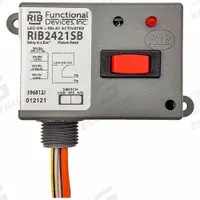 RIB Enclosed Pre-Wired Relay: 20 A Rating, 24V AC/DC/208-277V AC/120V AC, SPST-NO, 0.50 in NPT (MPN RIB2421SB). Key specifications — Nipple Size: 0.50 in NPT; Coil Voltage: 24V AC/DC/208-277V AC/120V AC; Brand: RIB.