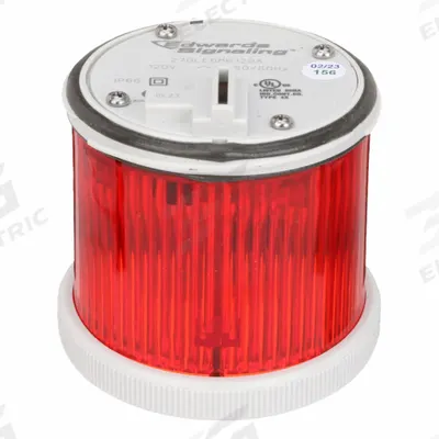 EDWARDS SIGNALING Tower Light Module: Flashing/Steady, 120V AC, Red, 70 mm Overall Dia - Multimode Light Modules