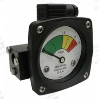 MIDWEST INSTRUMENT 3-Color Differential Pressure Indicator: 1,000 psig Max. Static Pressure, 522 (MPN 522A-015-LE). Key specifications — Brand: MIDWEST INSTRUMENT; Accuracy: ±5% of Full Scale; Sensor Material: Buna-N; Housing Material: Aluminum; Transition Points: 0 psid to 7.5 psid (Green) / 7.5 psid to 11 psid (Yellow) / 11 psid to 15 psid (Red).