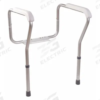 HEALTHSMART Freestanding Grab Bar: Angled, 8 in Lg, 1 in Dia, Aluminum, Textured - Safety Rails