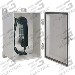 HUBBELL GAI-TRONICS Weather Resistant Telephone: Surface Mount, Rugged Phones for Haz Areas, Keypad (MPN 354-001). Key specifications — attr928999: Water Resistant; attr929001: No; attr929004: No; attr929005: Yes; attr928966: 354-001; attr928972: Hytrel; attr928968: No; attr928969: No.