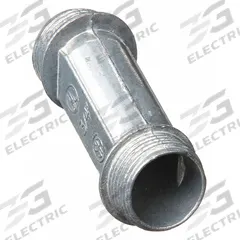 RACO Offset Nipple: 3/4 in Trade Size, Zinc, 2 9/16 in Overall Lg, Offset Nipple, Plain Zinc (MPN 1453). Key specifications — Standards: CSA Certified; Thread Size: 3/4"-14; Thread Type: NPS; Brand: RACO; Finish: Plain; Item: Offset Nipple.