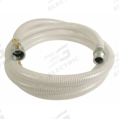 APPROVED VENDOR Water Suction and Discharge Hose: 3 in Hose Inside Dia., 55 psi, Clear/White - PVC Water Suction & Discharge Hose Assemblies with Synthetic Braid & PVC Helix Reinforcement
