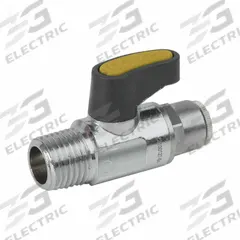 JOMAR VALVE Manual Two-Way Ball Valve: 3/8 in, Brass, Straight, Push x Push, Two-Piece, Lever, 25 PK (MPN 186-730). Key specifications — Brand: JOMAR VALVE; Handle: Locking Lever.
