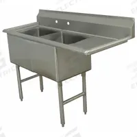 ADVANCE TABCO Scullery Sink: 2 Bowls, 43 in Overall Ht, 74 1/2 in Overall Lg, 30 in Overall Wd (MPN FC-2-2424-24R). Key specifications — Brand: ADVANCE TABCO.