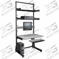HERGO Computer Workstation: 2 Shelves, 1 Display Mounts, 87 in Overall Ht, 36 in Overall Wd, 1 Trays (MPN 95-UNI84-360)