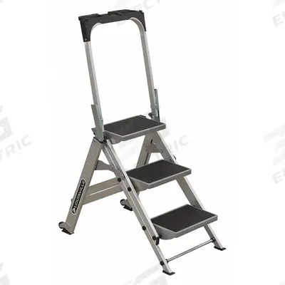 LOUISVILLE LADDER Step Stool: 3 Steps, 3.6 ft Overall Ht, 300 lb Load Cap - Folding Step Stools