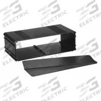 BOX ENCLOSURES Enclosure: Black, Aluminum, 2 in x 6 in x 3 in, NEMA 4 (MPN B4-080BK). Key specifications — Color: Black; Includes: (2) End Panels; NEMA Enclosure Rating: 4; Brand: BOX ENCLOSURES.