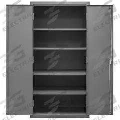 DURHAM MFG Storage Cabinet: 36 in x 24 in x 84 in, Swing Handle & Keyed, 16 ga Panel Thick, Frame (MPN 2500-4S-95). Key specifications — attr62698: Gray; attr62736: Welded; attr87895: Frame; attr62693: Assembled; attr62737: Stationary; attr62694: Adjustable; attr62695: Powder Coated; attr62696: Steel.