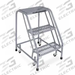 COTTERMAN Step Stool: 2.5 ft Overall Ht, 450 lb Load Cap, 3 Steps, Stainless Steel, Wt-Actuated (MPN 1003N1820A1E10B3SSP1). Key specifications — attr1051722: Rolling Step Stool; attr1055542: Not Stackable; attr1051712: Replacement Foot Pads; attr1051697: COTTERMAN; attr1051699: (4) Swivel; attr1051702: Gray; attr1051707: Rubber; attr1051708: Slip-Resistant.