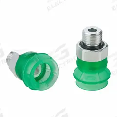 SCHMALZ Vacuum Pad Assembly: 1.5 Folds, G1/8 in, 26.3 mm Pad Dia, Elastodur ED, Green, 24 mm Pad Ht (MPN 10.01.06.03492). Key specifications — attr1019194: 10.01.06.03492; attr1019196: SCHMALZ; attr1019197: 65 A.