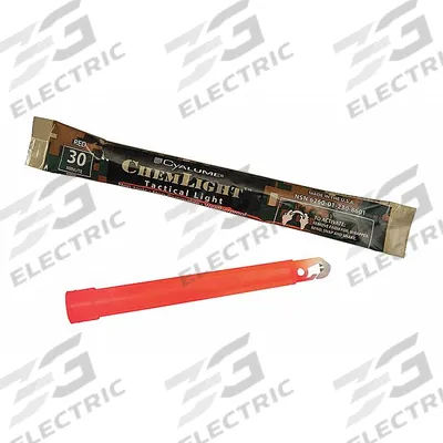 CHEMLIGHT BY CYALUME TECHNOLOGIES Lightstick: NSN 6260-01-230-8601 (Hook and Gate), Red - Heavy-Duty Lightsticks