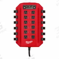 MILWAUKEE Power Manager: 12 Ports, 15 A Input Amps - Max, Packout, NEMA 5-15 (MPN 3333-15A). Key specifications — attr1324911: NEMA 5-15.