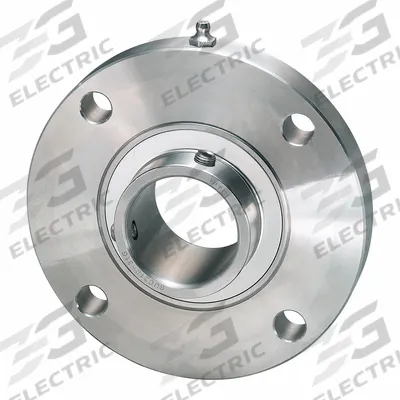 IPTCI BEARINGS 4 Bolt Flange Bearing: Radial Ball, 35 mm Bore, SS, Set Screws - Washdown Flange-Mount Ball Bearings