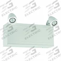 Emergency Light: LED, 5 W Lamp Watt, 120/277V AC, 5 W Emergency Watt, Surface, White, Steel, UL 924 (MPN LM80-12V-1205L). Key specifications — Remote Capable: Yes; Adjustable Lamp Heads: Yes; Brand: DUAL-LITE; Standards: UL 924; Series: LM; Features: Maintenance-Free Lead-Calcium Batteries; Housing Color: White; Housing Material: Steel.