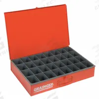Compartment Drawer: 18 3/8 in x 12 1/2 in x 3 1/8 in, 3 1/16 in x 2 1/8 in x 2 7/8 in, 0 Dividers (MPN 107-17-S1158). Key specifications — Color: Red; Compartment HxWxD: 3 in x 2-1/8 in x 2-7/8 in; Number of Compartments: 32; Removable Dividers: No; Compatible Manufacturer Model Number: 303-95-D952; Brand: DURHAM MFG.