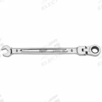 MILWAUKEE Combination Wrench: Chrome Vanadium Steel, Chrome, 8 mm Head Size, 146 mm Overall Lg, Flex (MPN 45-96-9608). Key specifications — attr309600: 8 mm; attr309611: Chrome; attr309610: Chrome Vanadium Steel; attr309604: No; attr309612: No; attr309613: No; attr309615: Yes; attr324932: MILWAUKEE.
