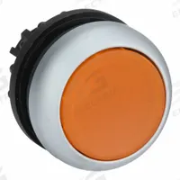 EATON Flush Push Button: Amber, 22 mm Mounting Size, Non-Metallic, Momentary (MPN M22-DL-A). Key specifications — Brand: EATON; Action: Momentary; Series: M22; Push Button Material Type: Non-Metallic.
