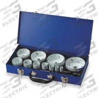 WESTWARD Hole Saw Kit: 15 Pieces, 1 1/2 in Max. Cutting Dp, Bi-Metal, 4/6 Teeth per Inch (MPN 29VX23). Key specifications — attr1098178: 4/6; attr1098172: WESTWARD.