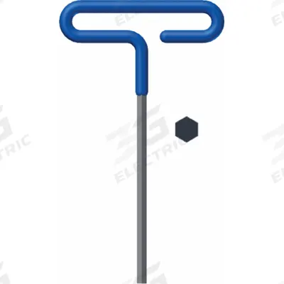 EKLIND Hex Key: 0 Ball Ends, 2 mm Tip Size, Metric, Long, Alloy Steel, Black Finish - T-Shaped Hex Keys