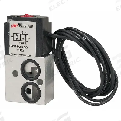 ARO Solenoid Air Control Valve: Premair, Four-Way / Two-Position, 120V AC/12V DC/24V DC - ARO PremAir Series Solenoid-Operated Inline Air Control Valves