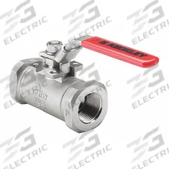 KECKLEY Manual Two-Way Ball Valve: 2 in, 316 Stainless Steel, Straight, FNPT x FNPT, One-Piece (MPN BVS3THRSSAGSL-200). Key specifications — Brand: KECKLEY; Handle: Locking Lever.