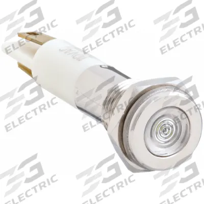 APPROVED VENDOR Flush Panel Light: 5/16 in Panel Mounting Hole Dia, LED, White, Flush Head - LED Indicator Pilot Lights