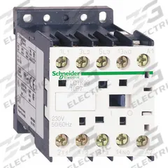 SCHNEIDER IEC Magnetic Contactor: Non-Reversing, 3 Poles, 3NO Contacts, 12 A, 110V AC Coil (MPN LC1K1210F7). Key specifications — Brand: SCHNEIDER; Integrated Surge Suppression: No.