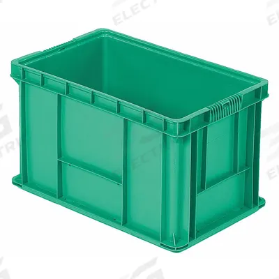 ORBIS Straight Wall Tote: 16.5 gal, 24 in x 15 in x 14 1/2 in, Stacking Capable - Solid Straight-Wall Containers
