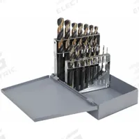 CLE-LINE Mechanics Length Drill Bit Set: 15 Pc, 1/16" to 1/2", 135° Split Point, Black Oxide HSS (MPN C21160). Key specifications — attr1238911: Metal Index.