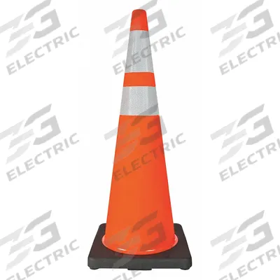 APPROVED VENDOR Traffic Cone with Bands: MUTCD/NCHRP-350, 36 in Cone Ht, Orange, High-Intensity Prismatic - Traffic Cones for Roadway Use