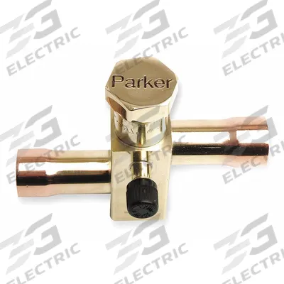 Parker Refrigerant Ball Valve: 1/2 in Sweat, 750 psi Max, 1/4"-20 UNC – Bottom - Sweat Connection Service Valves