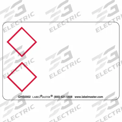 GHS Label: GHS, Diamond, Adhesive, Film, 2 in Ht, 3 in Wd, -65°F Min Service Temp - Safety