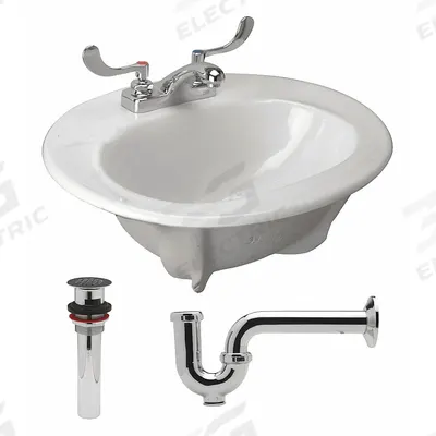 ZURN Bathroom Sink: White, Vitreous China, 20 1/2 in Overall Lg, 17 1/4 in Overall Wd - Countertop Bathroom Sinks with Faucets