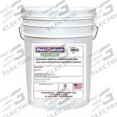 PETROCHEM Compressor Oil: 5 gal, Pail, 20 SAE Grade, 68 ISO Viscosity Grade, 198 Viscosity Index (MPN FS AMMONIA COMPRESSOR FG-68-005). Key specifications — attr59744: 198; attr59746: 68; attr59736: Yes; attr59735: Pail; attr59738: Ammonia Compressor FG-68; attr59749: 20.
