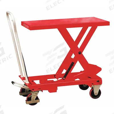 Dayton Scissor Lift Table: 550 lb Load Capacity, 32 1/2 in L x 19 1/2 in W - Manual Scissor-Lift Tables