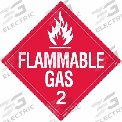LABELMASTER Flammable Gas Placard: Flammable Gas, 10 3/4 in x 10 3/4 in, 10 3/4 in Label Ht - Class 2: Gases