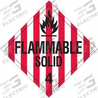 LABELMASTER Flammable Liquid Placard: Flammable Solid, 10 3/4 in x 10 3/4 in, Vinyl, Placard, 25 PK (MPN Z-EZ13). Key specifications — Brand: LABELMASTER; Message: Flammable Solid.