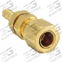 PARKER Compression Fitting Union: 1/4 in OD x 1/4 in OD Fitting Size, Barbed x Compression, Brass (MPN 22CABH-4-4). Key specifications — Brand: PARKER.