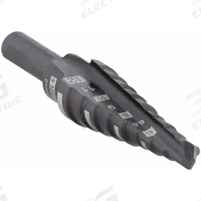 MILWAUKEE Step Drill Bit: 4 mm to 12 mm, Black Oxide HSS - High-Speed Steel Step Drill Bits