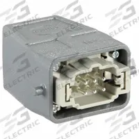 HARTING M32 Rectangular Connector Hood: Size 6 B, Top, Single-Entry, M32 Cable Entry, IP65/IP66/IP67 (MPN 19300060447). Key specifications — IP Rating: IP65; Size Designation: 6 B; Cable Entry Thread Size: M32; Seal Material: NBR; Locking Type: Single Lever; Brand: HARTING; Primary Material: Aluminum; Operating Temperature Range: -40 to 125 Degrees C.