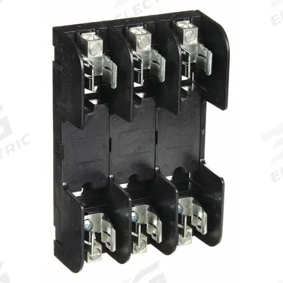 MERSEN Fuse Block: Open Block Design, 3 Pole, 600 V AC, Box Lug - Fuse Blocks for UL Class H & K Fuses
