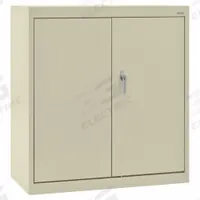 SANDUSKY Shelf Cabinet: 36 in x 18 in x 36 in, Swing Handle & Keyed, 24 ga Panel Thick, Frame, Tan (MPN CA21361836-07). Key specifications — Cabinet Color: Tan; Method of Construction: Welded; Base Type: Frame; Assembled: Assembled; Mobility: Stationary; Adjustable Shelves: (2) Adjustable; Cabinet Finish: Powder Coated; Cabinet Material: Steel.