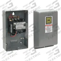 SQUARE D NEMA Magnetic Contactor: Non-Reversing, 3 Poles, NEMA Size 2, 45 A, 120V AC (MPN 8502SDG2V02S). Key specifications — Brand: SQUARE D.