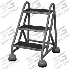 COTTERMAN Step Stool: 2.3 ft Overall Ht, 450 lb Load Cap, 3 Steps, Steel, 2.3 ft Standing Ht (MPN ST-320 A2 C1 P5). Key specifications — attr1051722: Rolling Step Stool; attr1055542: Not Stackable; attr1051712: Replacement Foot Pads; attr1051697: COTTERMAN; attr1051699: (4) Swivel; attr1051702: Gray; attr1051707: Rubber; attr1051708: Slip-Resistant.