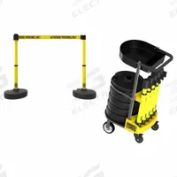 BANNER STAKES Retractable Belt Head: Yellow, 42 in Overall Ht, 15 ft Belt Lg, 2 1/2 in Belt Wd (MPN PL4075). Key specifications — attr193628: BANNER STAKES; attr983760: No Pattern; attr983762: Caution Do Not Enter; attr981605: (5) 15 ft Retractable Belts.