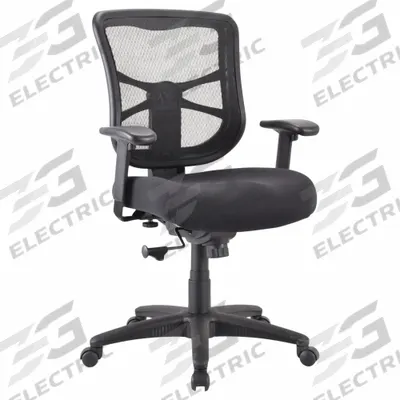 ALERA Office Chair: Alera Elusion, Ht/Left/Right Slide, Black, Fabric & Mesh Material - Adjustable-Arm Office Chairs