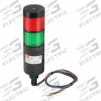 DAYTON Tower Light Assembly: 2 Tier, Green/Red, No Sounder Tier, 7 3/4 in Overall Ht, 26ZT27. Key specifications — Manufacturer Part Number: 26ZT27; Brand: DAYTON; Operating Voltage: 90 to 240V AC; Light Tier Color: Green.